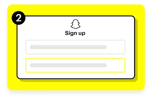 A signup screen for Snapchat Ads.