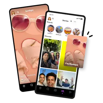Snapchat Ads appearing across Discover and Spotlight feeds to help brands reach engaged audiences discovering new content.