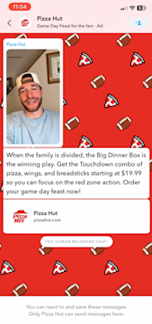 First Snap Takeover boosted reach and sales for Pizza Hut when the US brand leveraged the tool as part of its Big Dinner Box promotion in October 2025.
