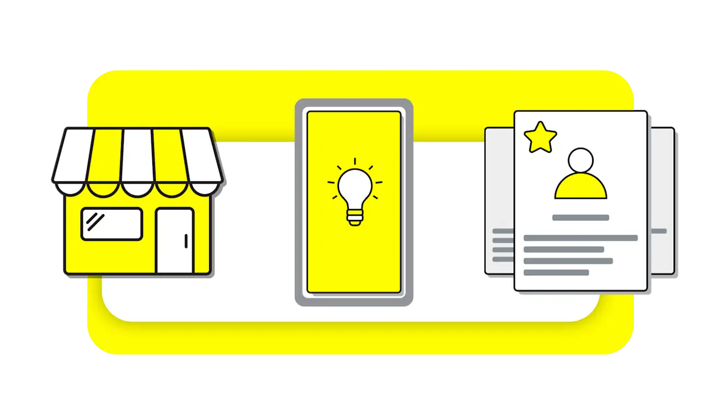 Market, Phone, Profile icons