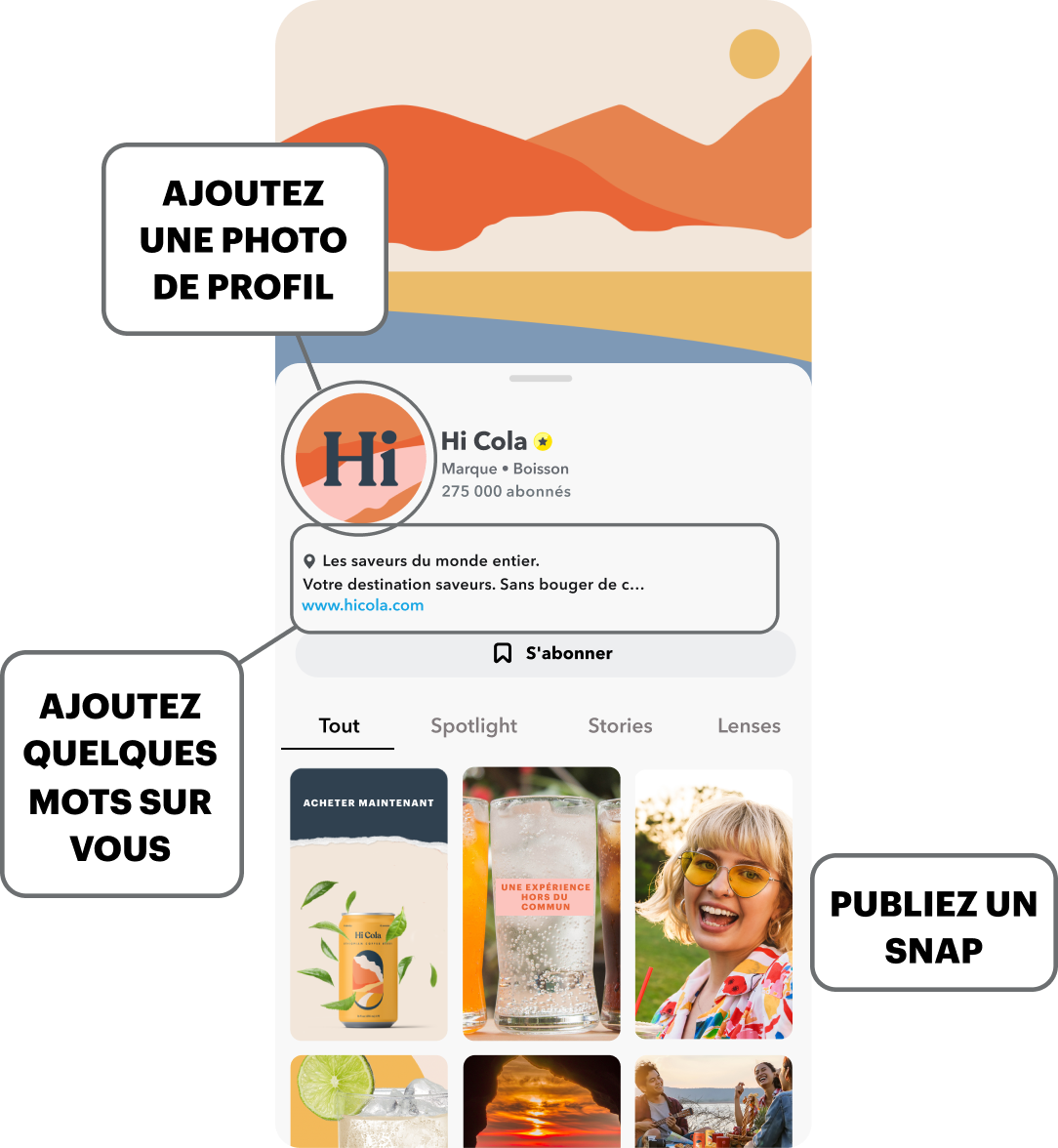 Les profils publics sur Snapchat | Profil professionnel Snapchat