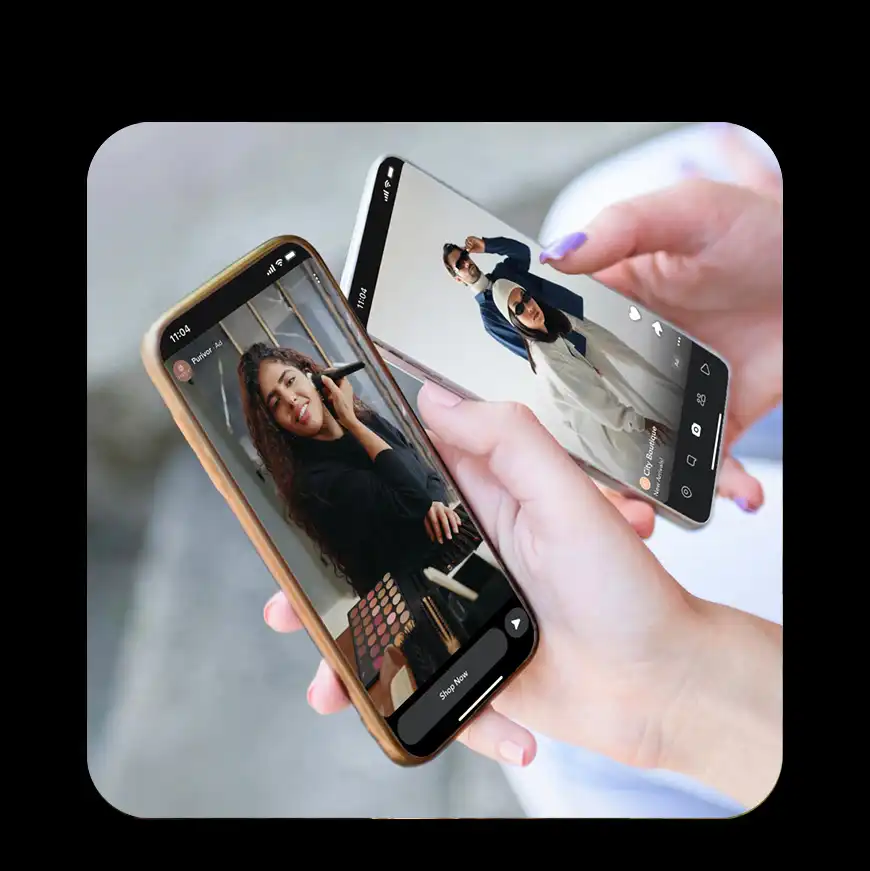 Comparing Snapchat influencer ads on smartphone