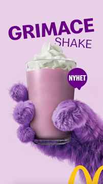 Grimace Shake Snapchat Ad for McDonald's Nordics.