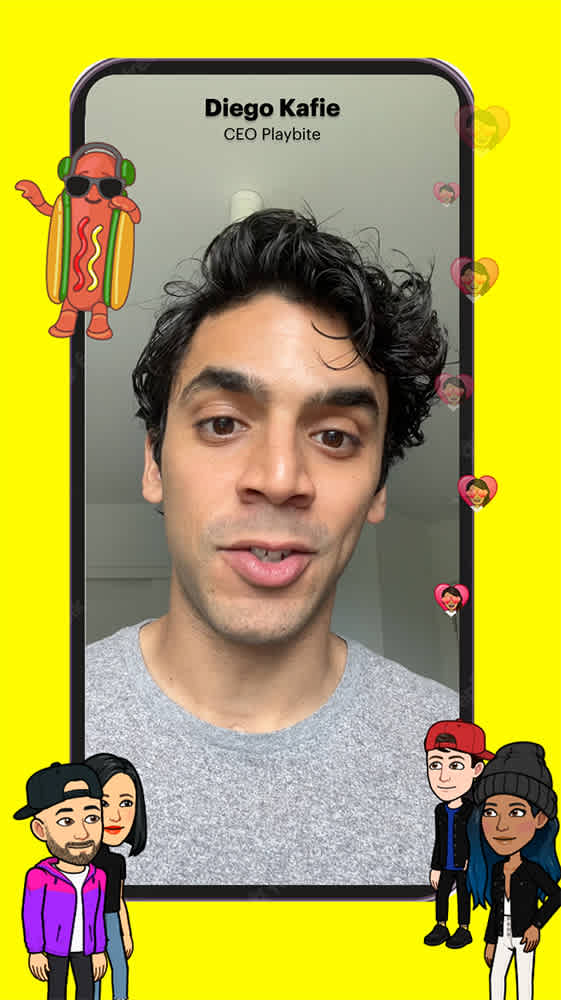 Screenshot of Diego Kelle, CEO Playbite on Snapchat