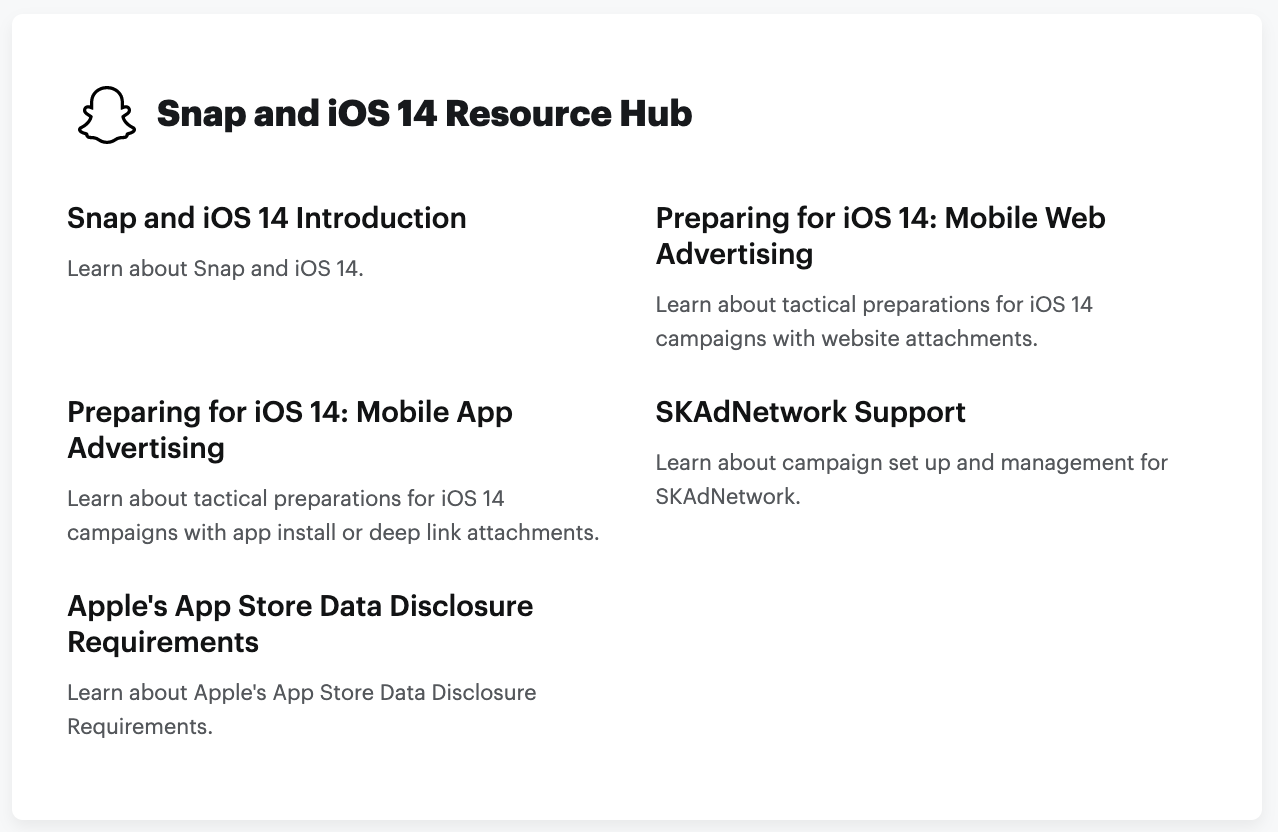 iOS 14 Snap Resource Hub