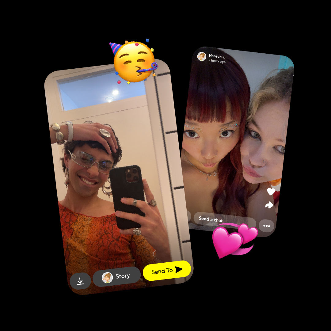 Snapchatters taking Snaps 