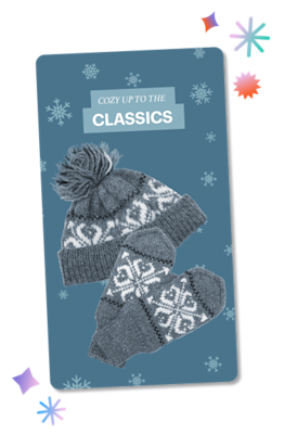 Snap ad of a beanie and mittens