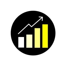 Icon of a graph trending upwards