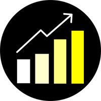 Icon of a graph trending upwards