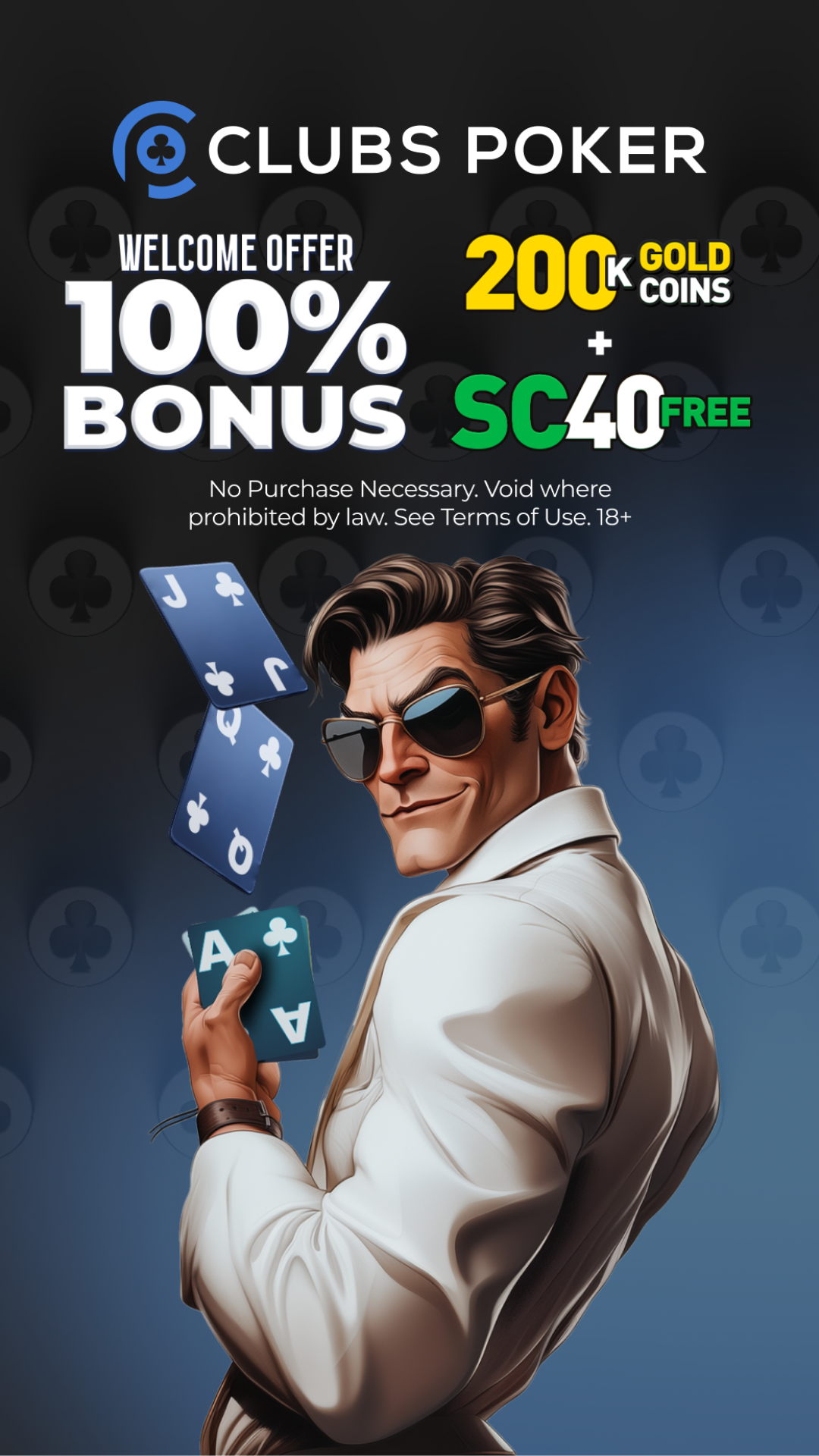 BugsyEmpire Snapchat ad creative promoting an iGaming welcome bonus with poker visuals and bold offer messaging.