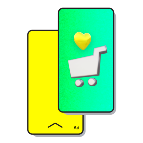 Icon of a shopping cart on a phone