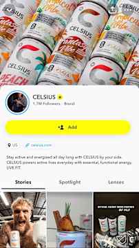 Celsius Public Profile on Snapchat