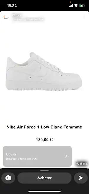 Courir ad on Snapchat
