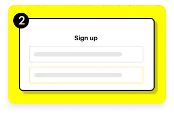 Sign up box for Zid App