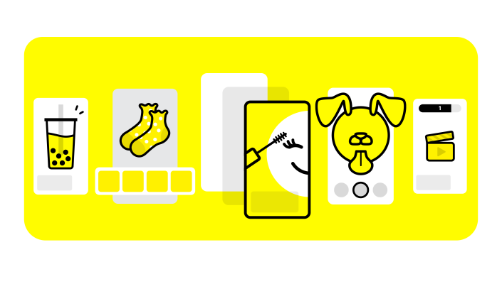 Snapchat Ads - Video, Collection, Story, AR Lens, Commercial icons