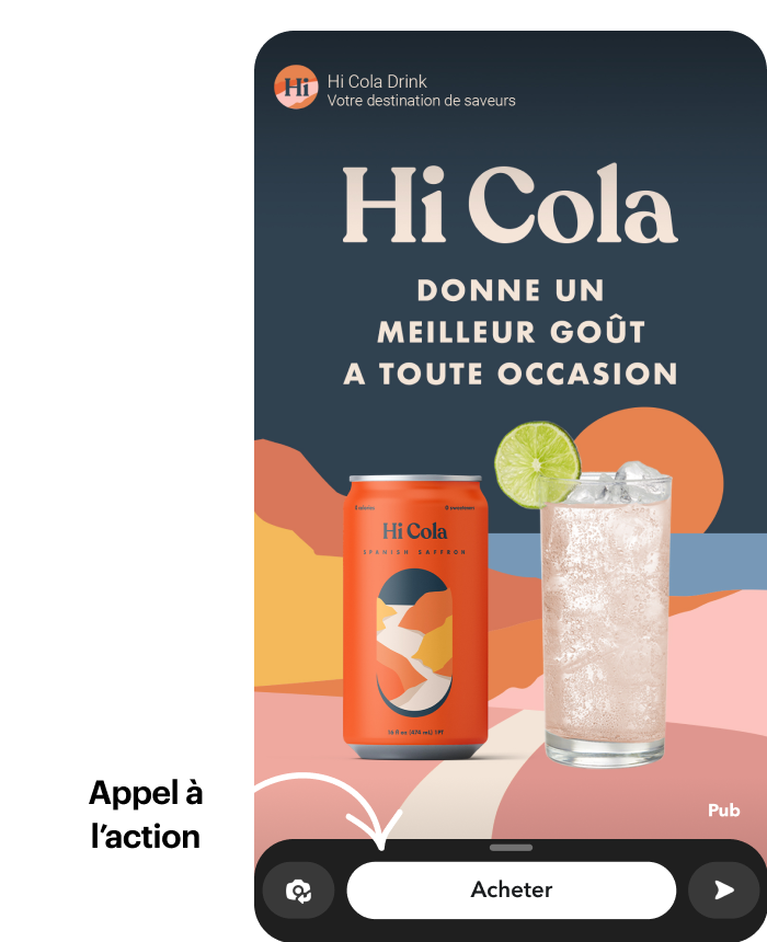 Exemple de publicité Snapchat pour montrer où se place le bouton d'appel à action 