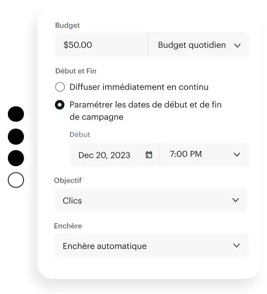 Showing how to choose your budget on the Snapchat too.