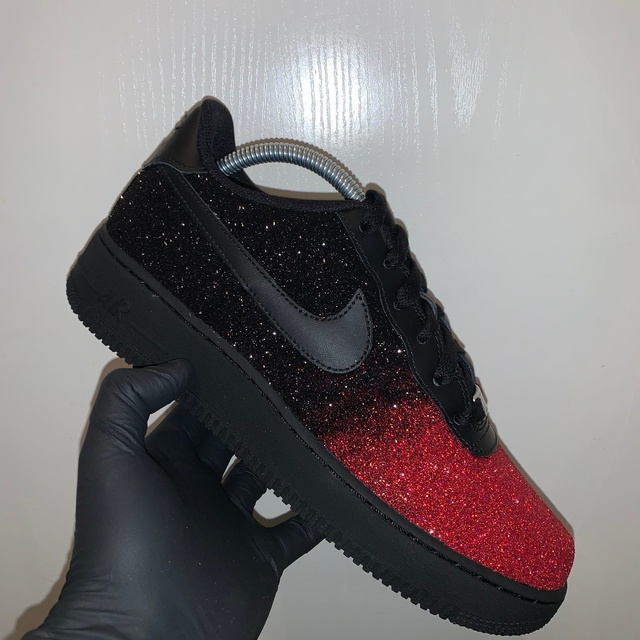red and black air force 1 high top