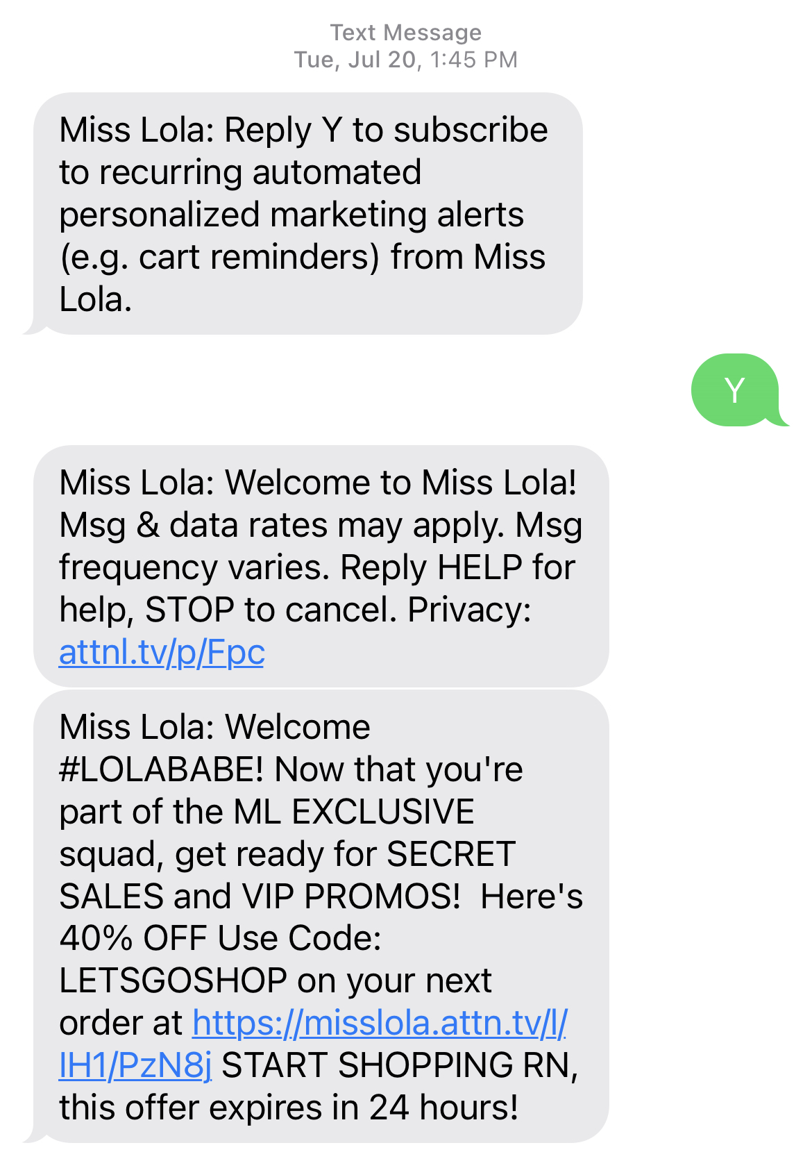 SMS Example | Text Message Marketing