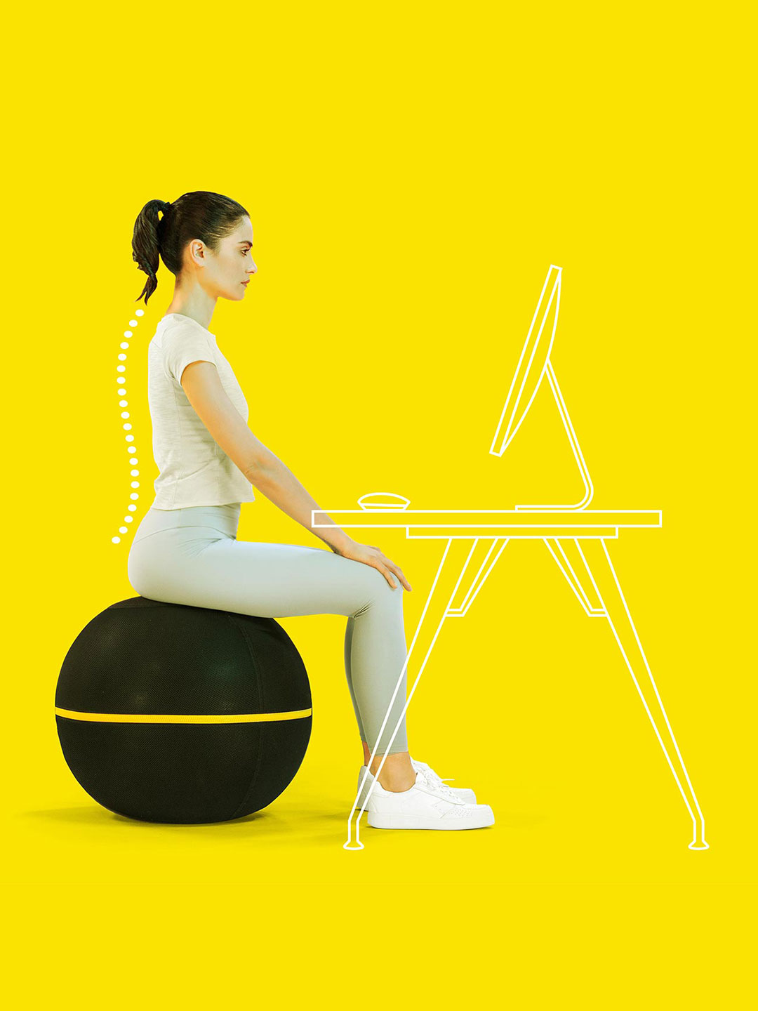 Exercise ball chair for active sitting: Technogym Wellness Ball 