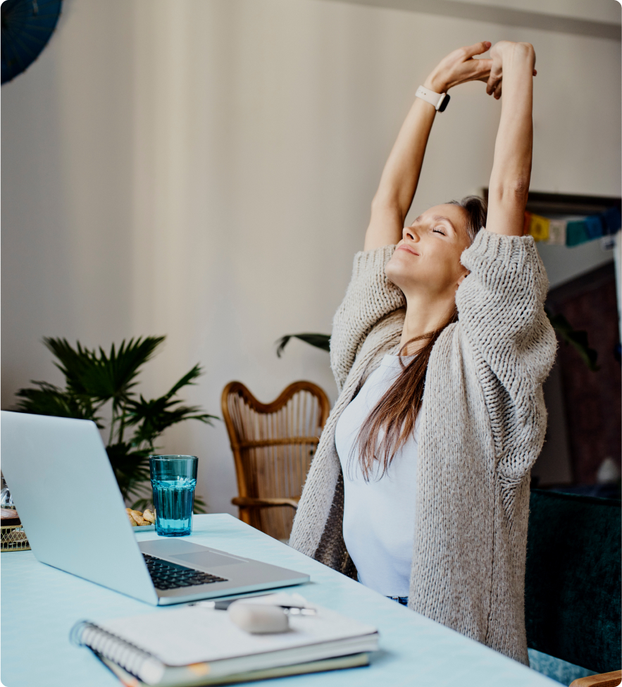 woman-stretch-home