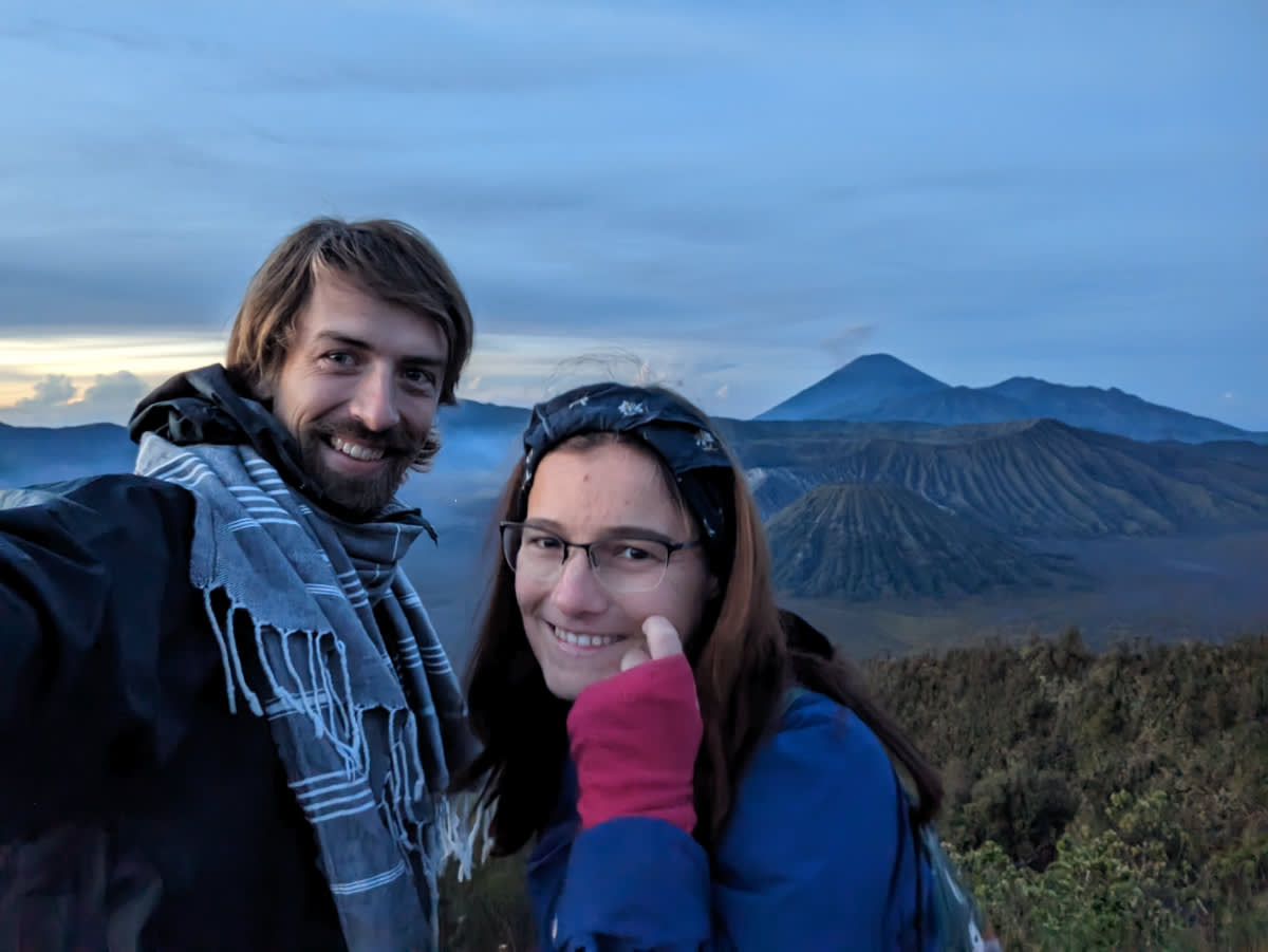 Vyhlídka na Bromo a Merapi