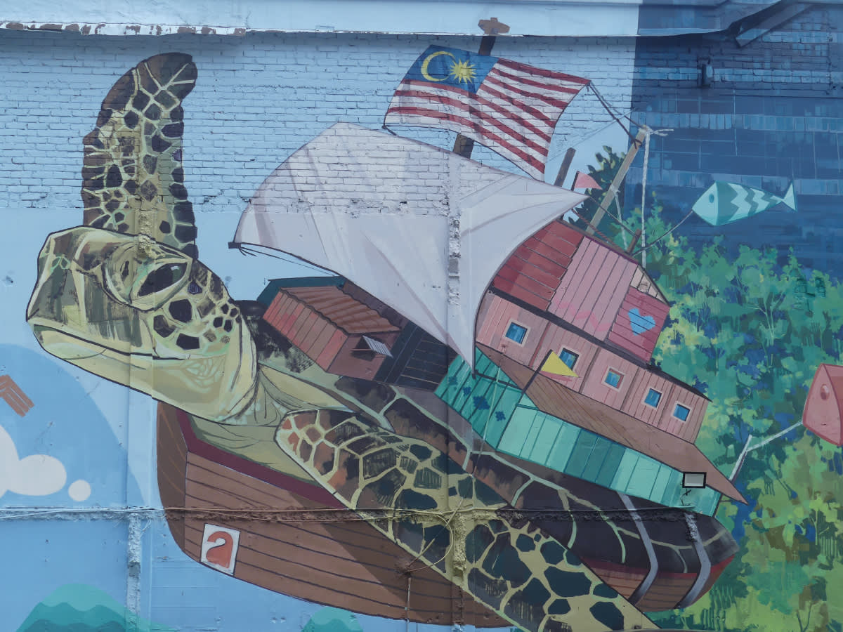 Street art s želvou 