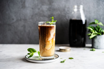 Almondy Cold Brew With Mint
