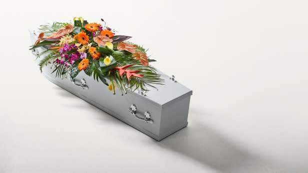 Contemporary Mixed Spray on a coffin