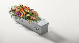 Contemporary Mixed Spray on a coffin
