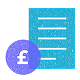 Pay in advance blue icon