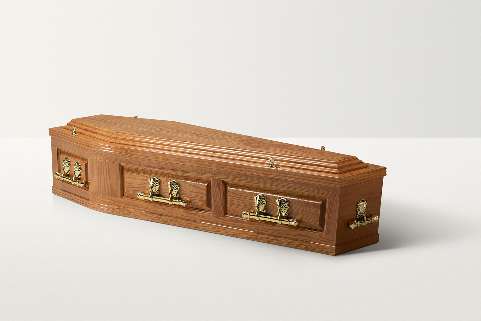 Elegant Oak Coffin - Image 1
