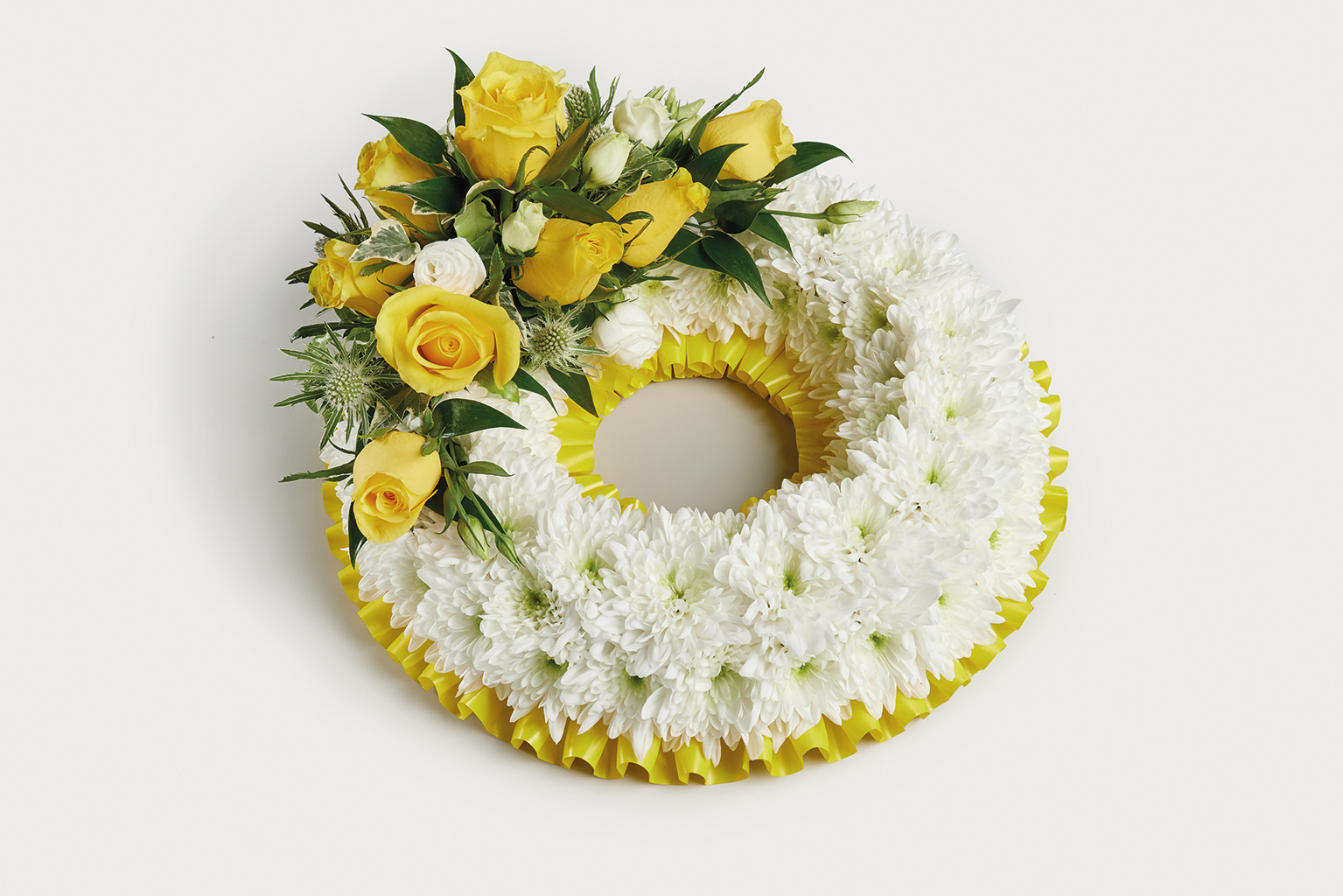 Yellow wreath of flowers 