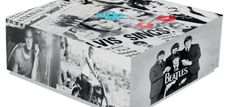 Memory box with images from the 60's.