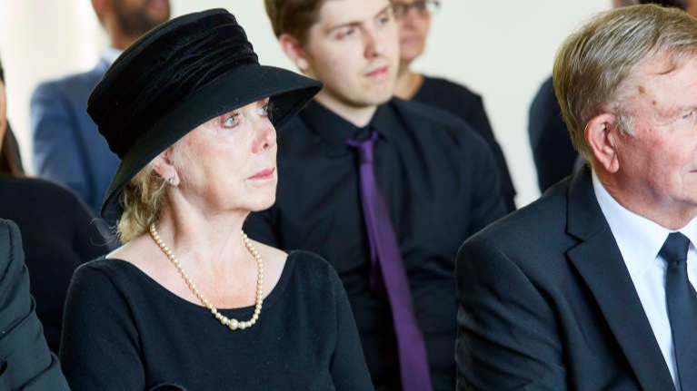 Lady at funeral