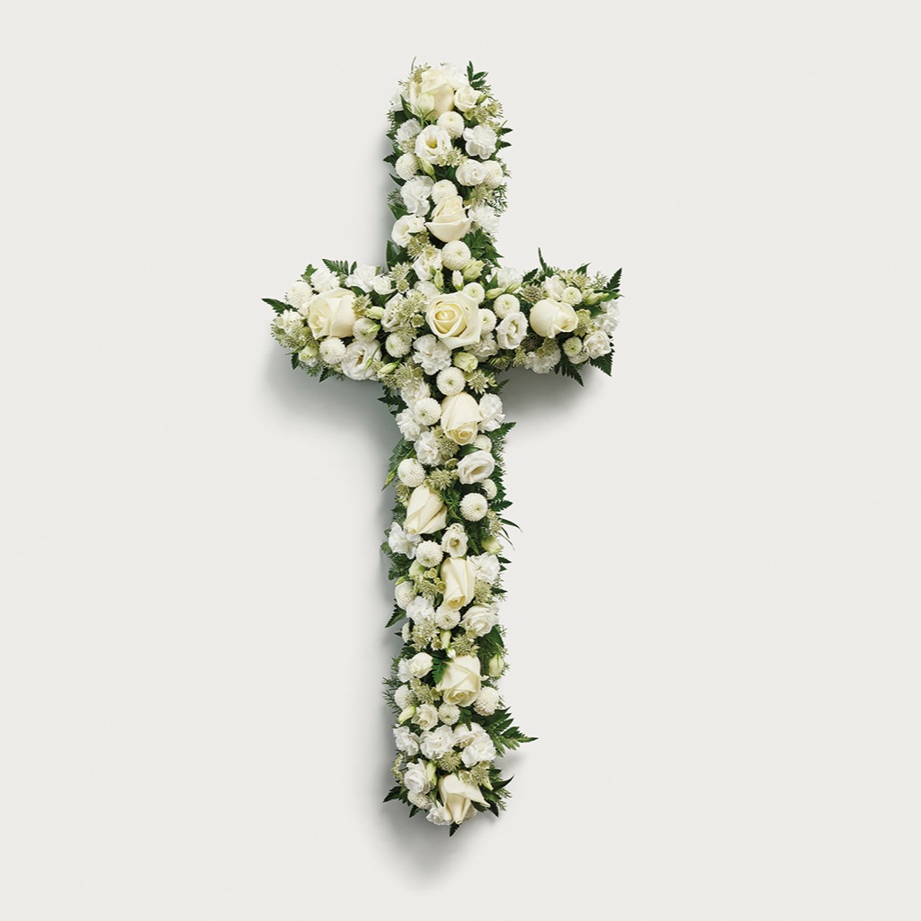 White flowers in the shape of a cross