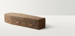 Woven water hyacinth coffin