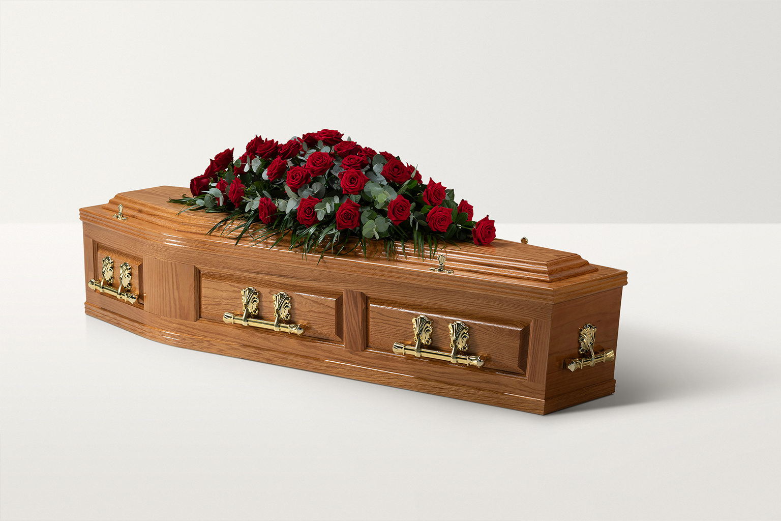 Elegant Oak Coffin - Image 2