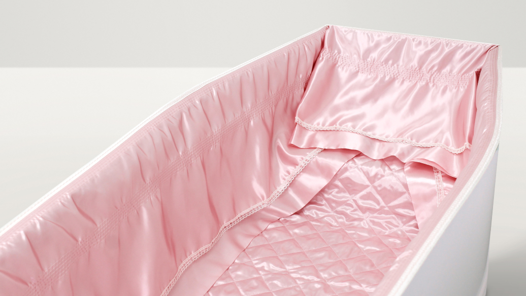 Pink coffin lining