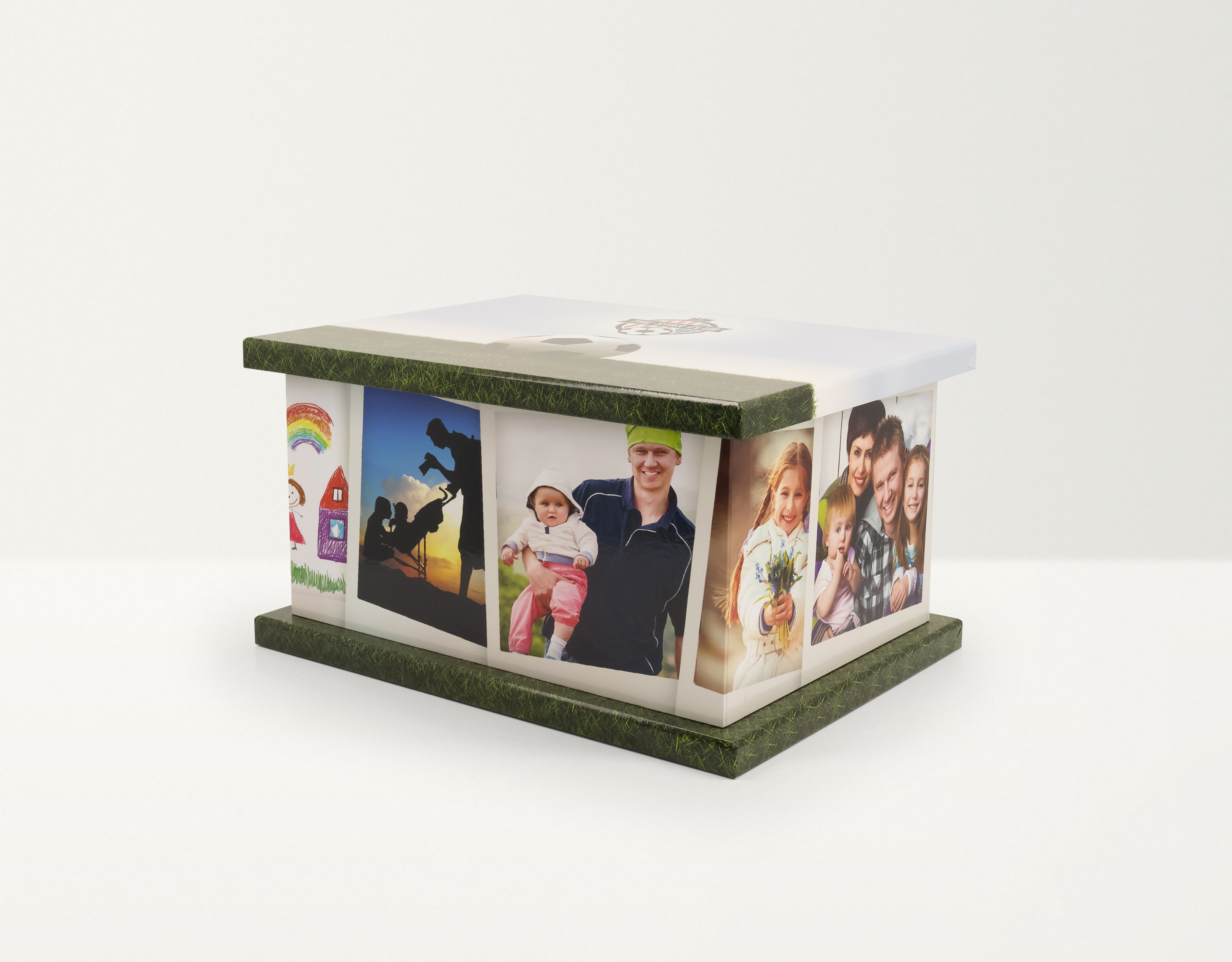 Cropped image of picture ashes casket