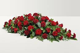 Red rose and carnation flowers 