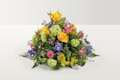 Brightly coloured rounded flower display