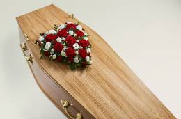 Elegant Heart flowers on a coffin