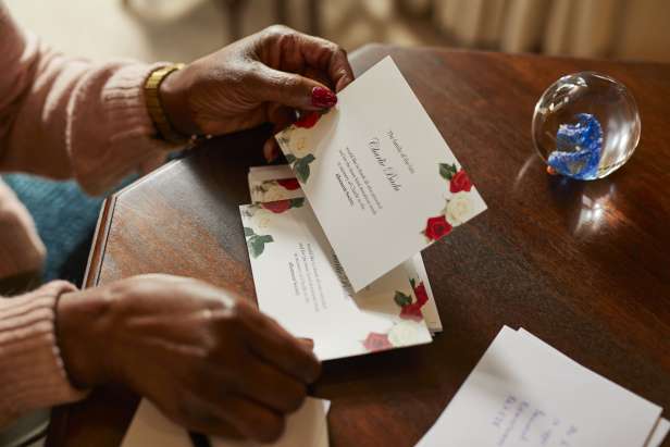 Ceremony Invites on a table