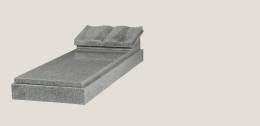 Kerb set with book and ledger in grey stone