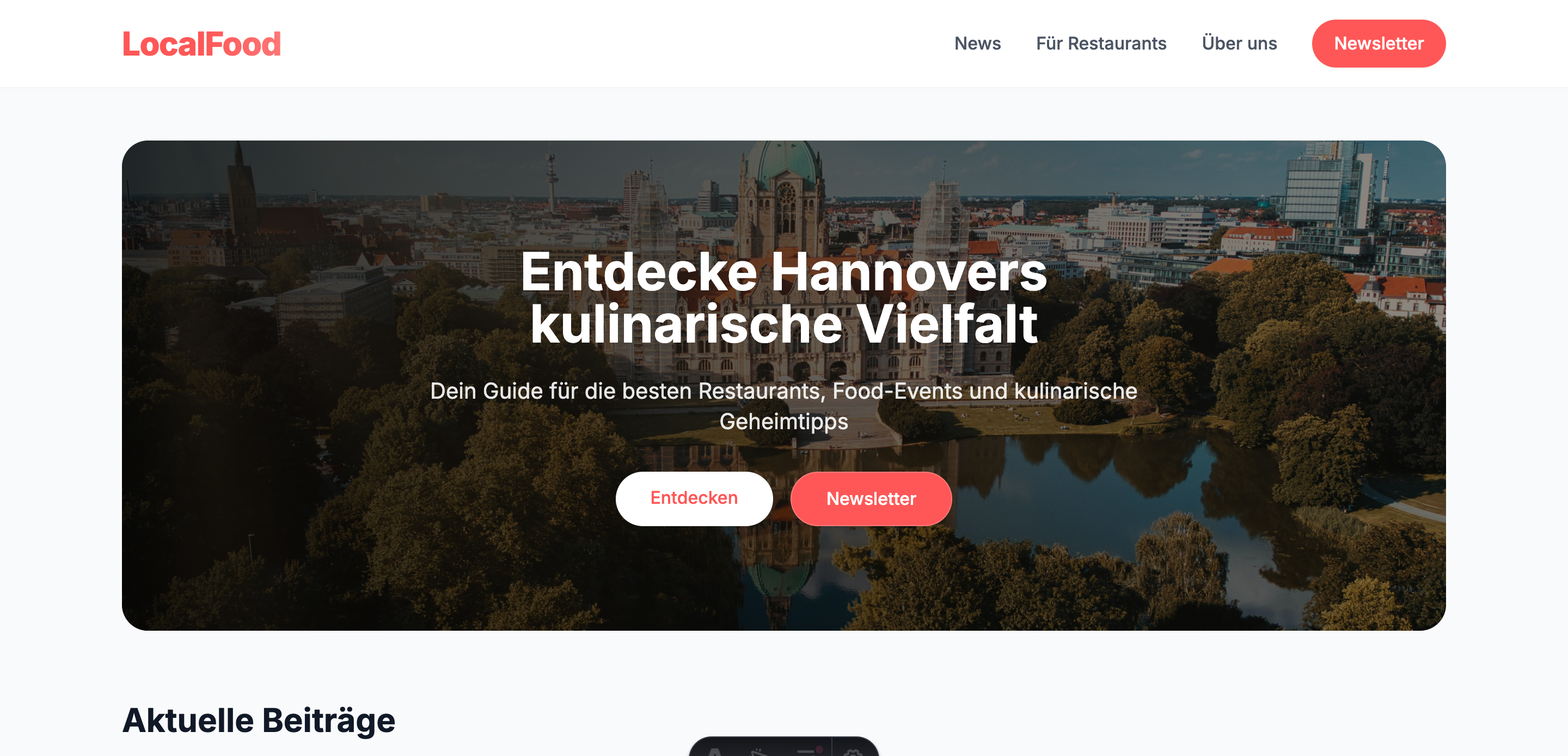 Food Blog Erstellung