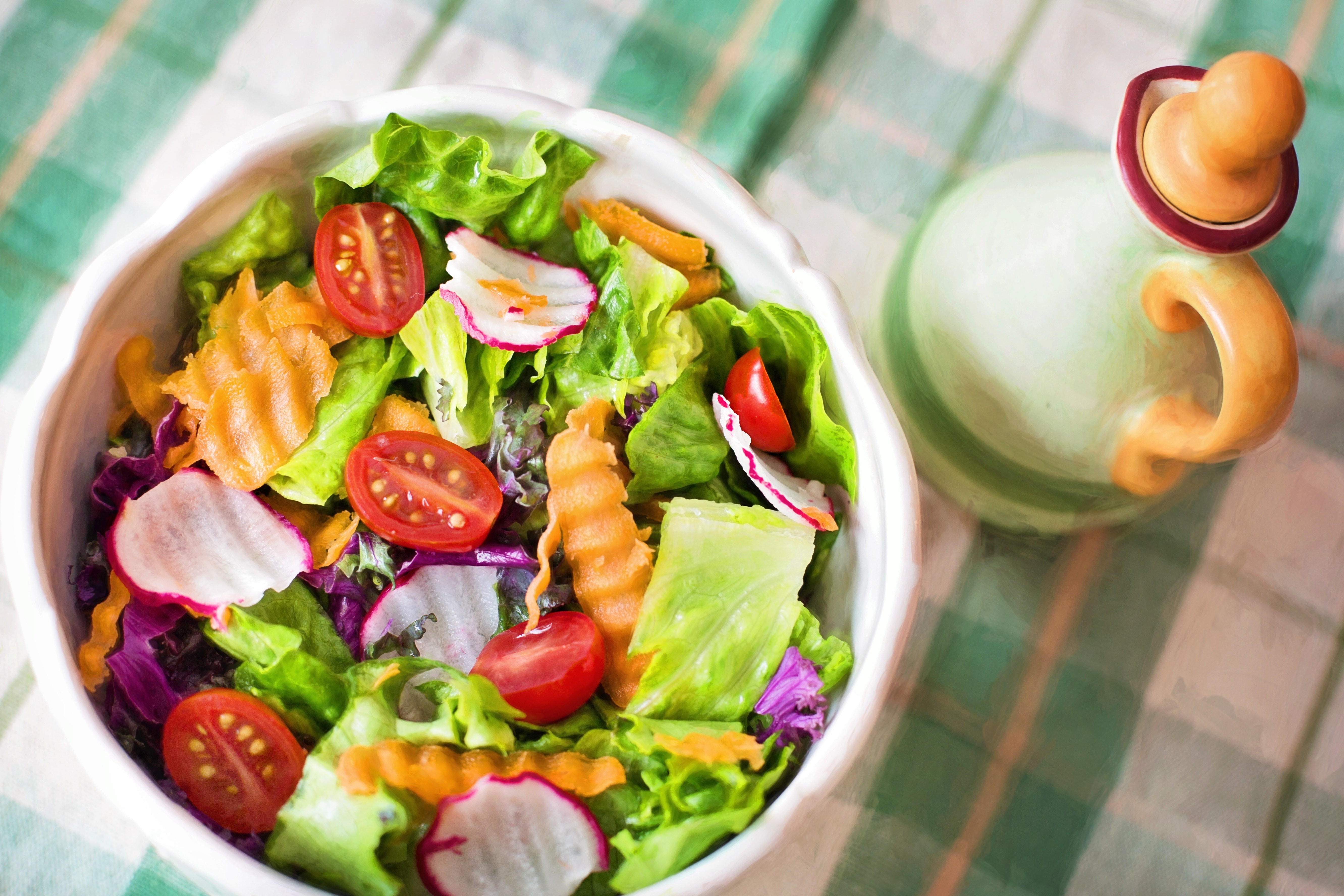 Bowl of colourful salad