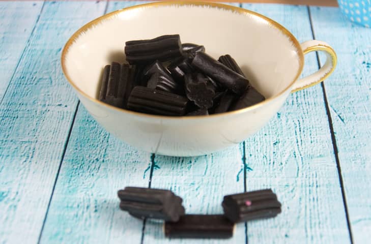 Cup of liquorice sweets