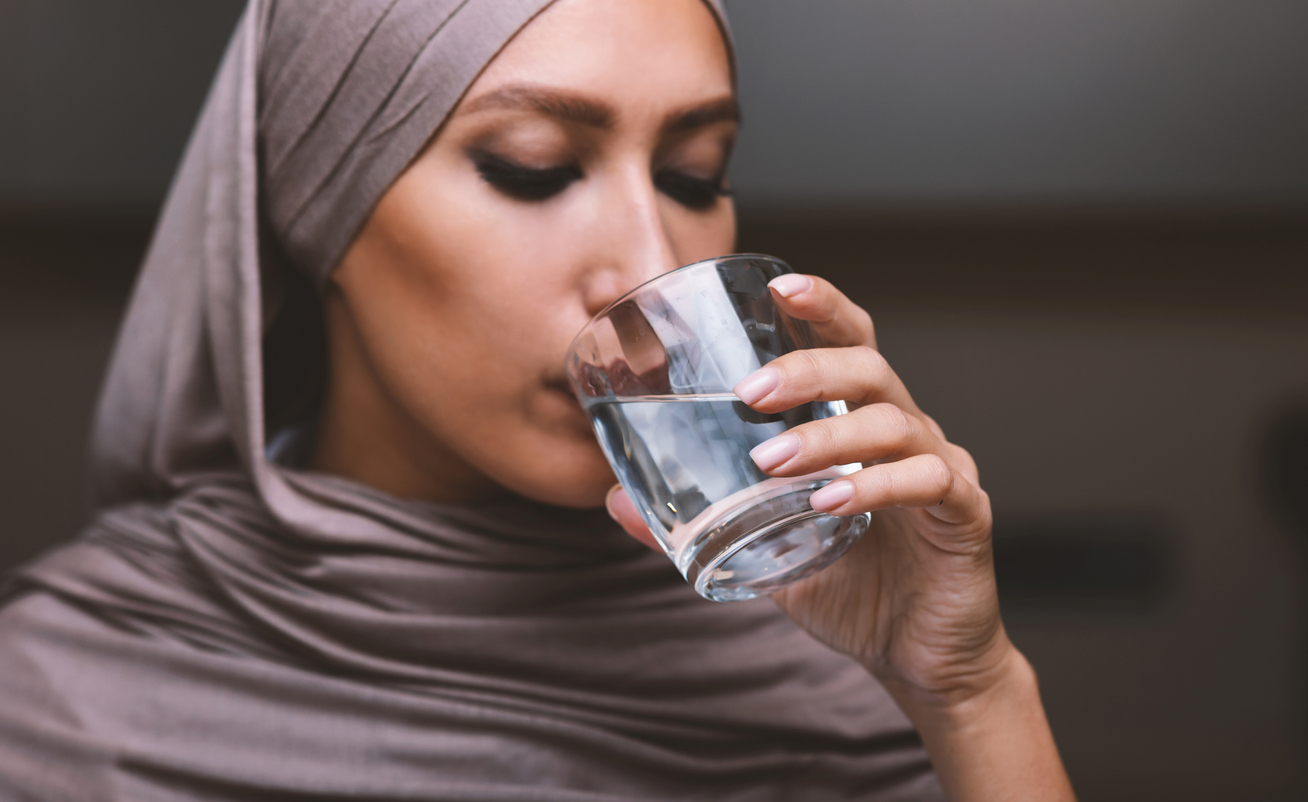 Woman drinking water