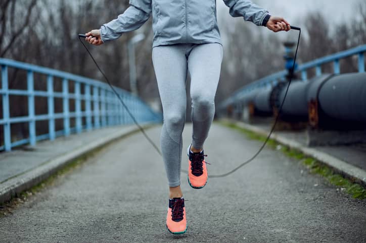 Woman with jump rope